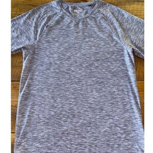 Rhone Mens Crew Neck Athletic Short Sleeve T-Shirt Heathered Gray Blue Small